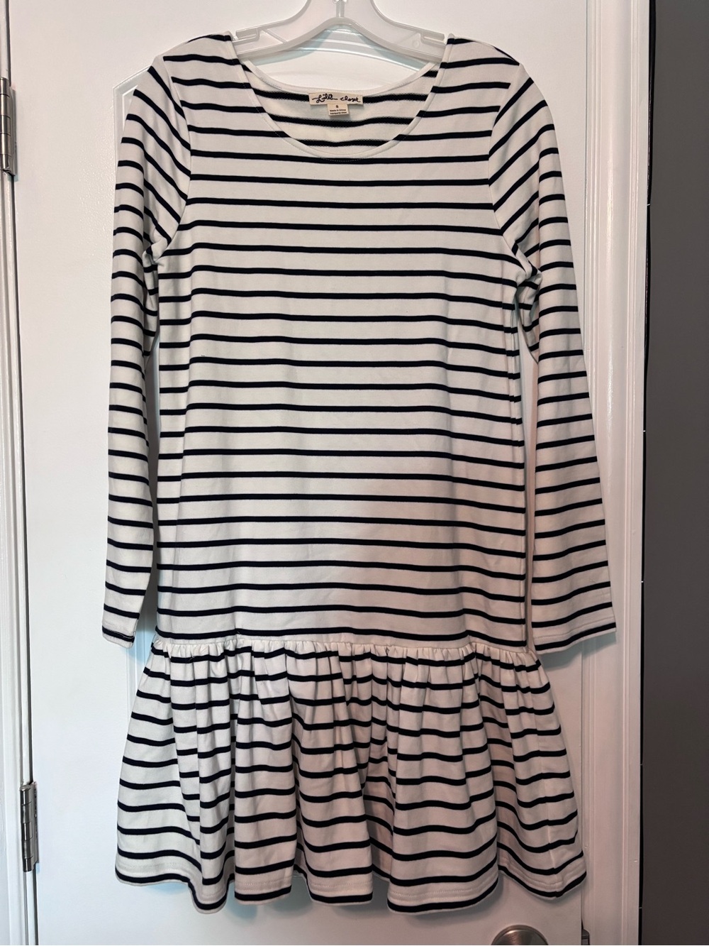 Lily’s Closet Black & White Striped Long-Sleeve Dress Size Small